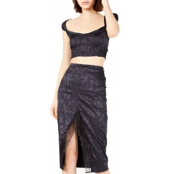 Free People Olympia 2 Piece Skirt Set Charcoal S - Picture 6 of 16